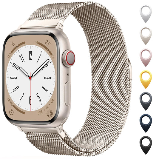 Original Milanese Loop Band Compatible with Apple Watch 38mm 40mm 41mm 42mm 44mm 45mm 46mm 49mm - Women & Men Magnetic Closure Adjustable Metal Strap for iWatch Series 10 9 8 7 6 5 4 3 2 1,Ultra,SE