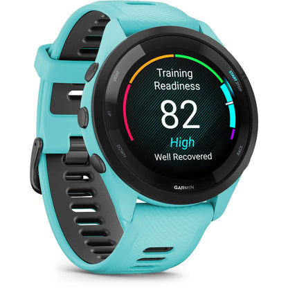 Garmin Forerunner 265 Running Smartwatch, Colorful AMOLED Display, Training Metrics and Recovery Insights, Aqua and Black