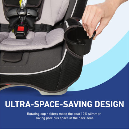 Graco SlimFit 3-in-1 Convertible Car Seat, Ultra-Space-Saving Design, Darcie, Suitable for Rear and Forward-Facing, Highback Booster Seat with 10-Position Headrest