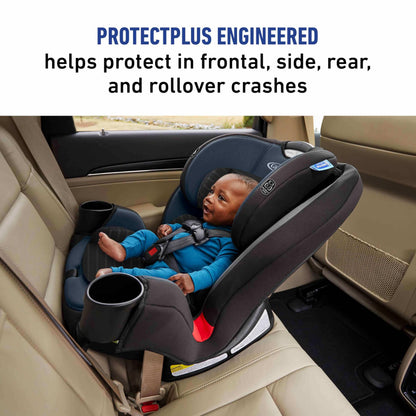 Graco TriRide 3-in-1 Reclining Car Seat, Clybourne - Rear & Forward Facing Car Seat, Highback Booster, Adjustable Headrest