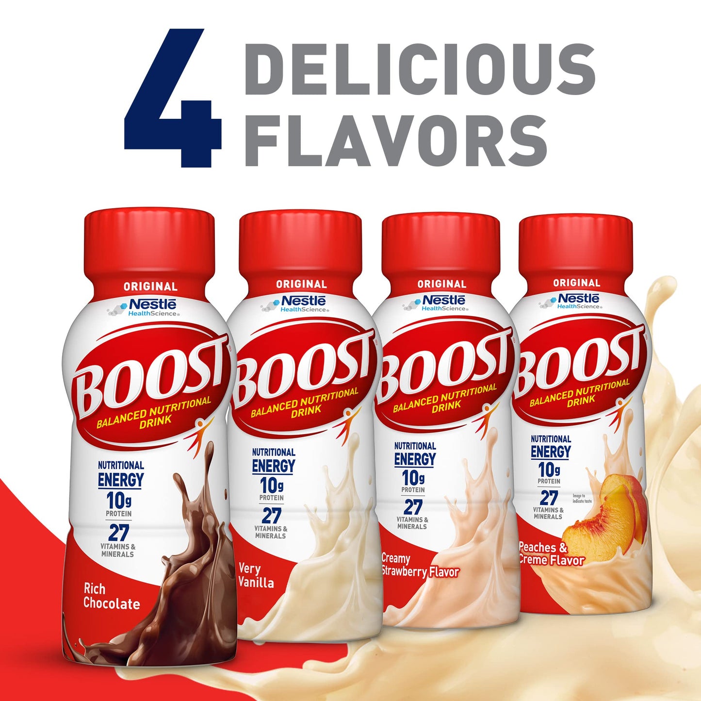 BOOST Original Ready to Drink Nutritional Drinks, Very Vanilla, 8 Fl Oz Bottles, Pack of 24