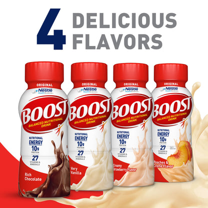 BOOST Original Ready to Drink Nutritional Drinks, Very Vanilla, 8 Fl Oz Bottles, Pack of 24