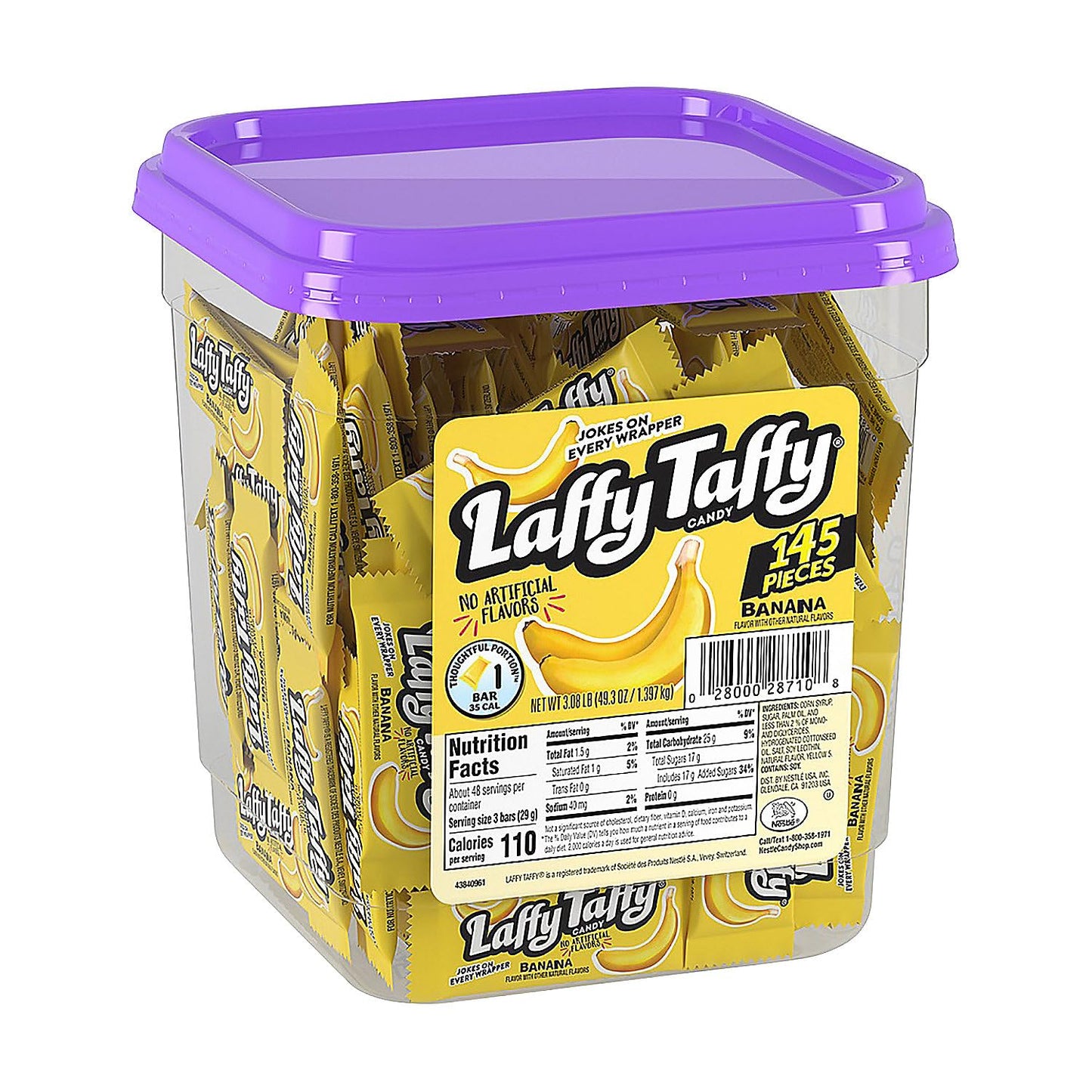 Laffy Taffy Candy, Banana Flavor, Individually Wrapped Candy (145 Pieces)