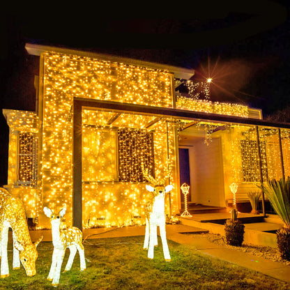 JMEXSUSS 168FT 600 LED String Lights Outdoor Indoor Christmas String Lights Plug in Warm White Tree Lights for Outside Bedroom Wedding Party Holiday Classroom Decorations