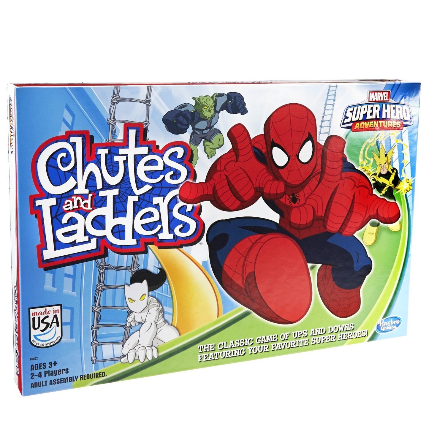 Hasbro Gaming Chutes and Ladders Marvel Spider-Man Edition Board Game | Preschool Games for Boys & Girls | 2-4 Players for Kids | Ages 3+ (Amazon Exclusive)