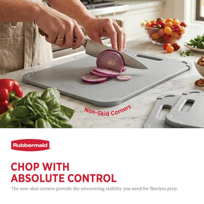 Rubbermaid 3pc Reversible Wheat Fiber Cutting Board Set | BPA Free Cutting Boards for Kitchen – Dishwasher Safe, Non-Slip Corners & Lightweight | Large Cutting Board for Meat, Veggies & Fruits