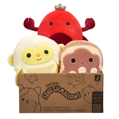 Squishmallows Official Kellytoy 8" Plush Mystery Pack - Styles Will Vary in Surprise Box That Includes Three 8" Plush