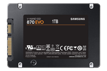 Samsung 870 EVO SATA III SSD 1TB 2.5” Internal Solid State Drive, Upgrade PC or Laptop Memory and Storage for IT Pros, Creators, Everyday Users, MZ-77E1T0B/AM