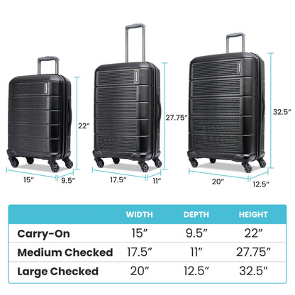 American Tourister Stratum 2.0 Expandable Hardside Luggage with Spinner Wheels, Jet Black, Carry-on