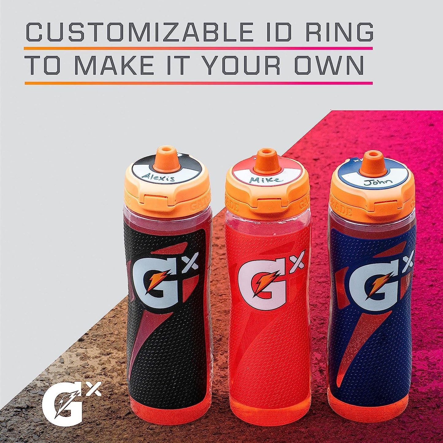 Gatorade Gx NFL Non-Slip Squeeze Bottles, Gx Hydration System, & Gx Sports Drink Concentrate Pods
