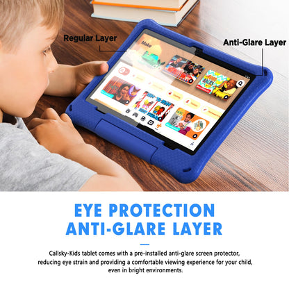 Kids Tablet, 10.1 Inch Android 15 Tablet for Kids, 12GB+64GB, Octa-Core, 6000mAh Battery, WiFi 6, Pre-Installed Kids Apps, Parental Control, with EVA Protective Case – Ideal Gift for Toddler (Blue)