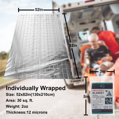 General Medi Emergency Blanket (12-Pack),Emergency Silver Foil Blanket– Perfect for Outdoors, Hiking, Survival, Marathons or First Aid