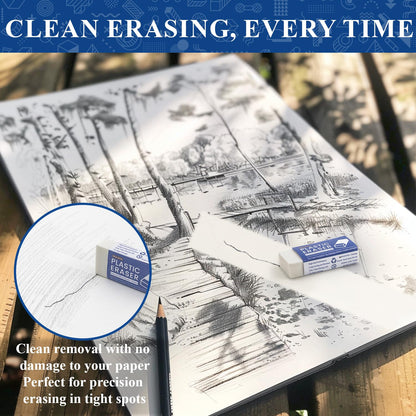 Realzeva White Eraser, 8-Pack Bulk Erasers for Classroom,White Erasers for School, Classroom Must Haves & Back to School Supplies Eraser, Latex-Free & No Crumbling, Gomas De Borrar Escolares.