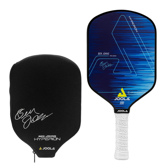 JOOLA Ben Johns Hyperion Pickleball Paddle - Carbon Surface, High Grit & Spin, Elongated Handle, Polypropylene Honeycomb Core, Custom Cover