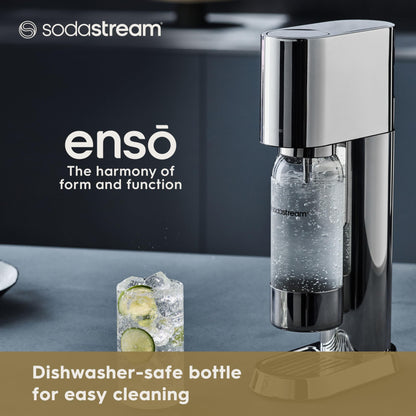 SodaStream Enso Sparkling Water Maker Bundle, 60L CO2 Canister, BPA Free Carbonating Bottle