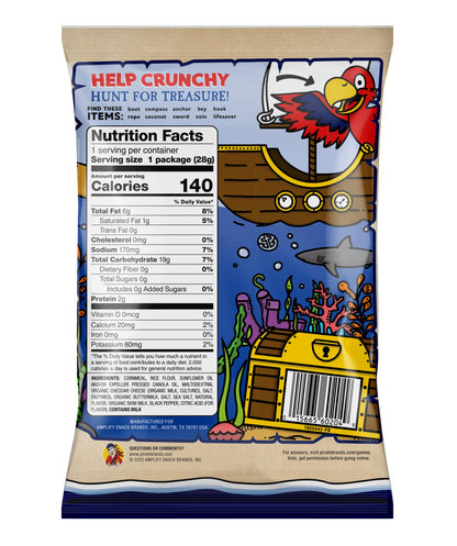 Pirate's Booty Aged White Cheddar Cheese Puffs, Gluten-Free, Kids Snacks, 1oz (30ct)
