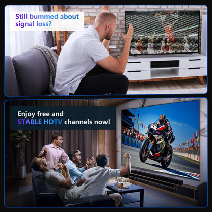 2025 TV Antenna Indoor Antenna for Smart TV Long Range Reception HD Digital Antenna Outdoor with Amplifier Signal Booster for Local Channels Supports 4K 1080p