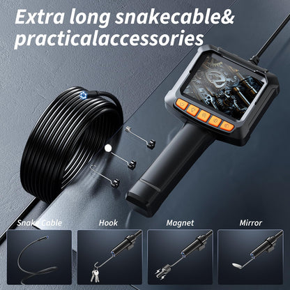 Endoscope Camera with Light, 1920P Inspection Camera, with 2.4-inch Color Display Borescope, Waterproof Industrial Borescope with 8 Adjustable LED Lights, 16.5ft Semi-Rigid Cable Sewer Camera