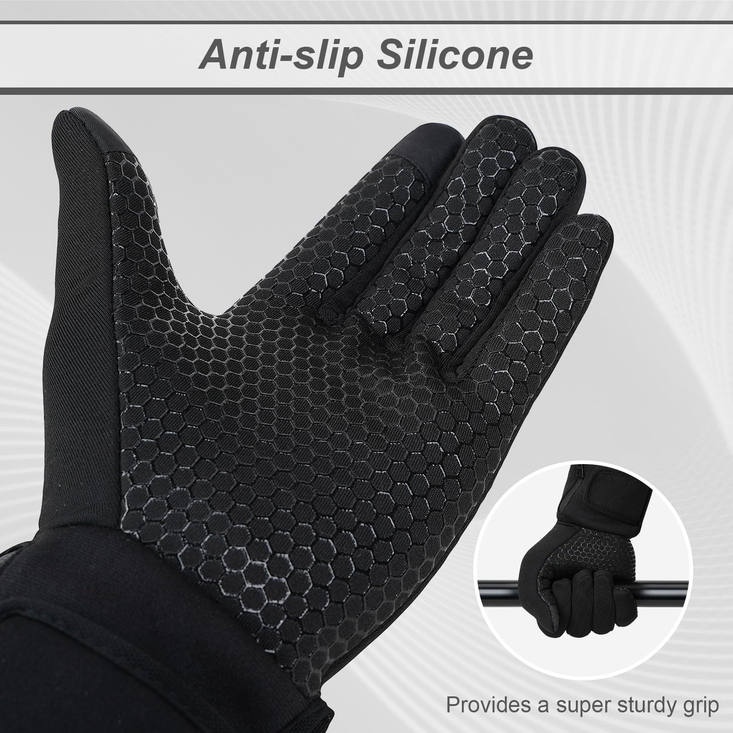 V.Step Heated Gloves for Men Rechargeable Women, Heated Glove Liners Battery Electric Hand Warmers for Fishing Motorcycle Ski Work Hunting Arthritis Black Small