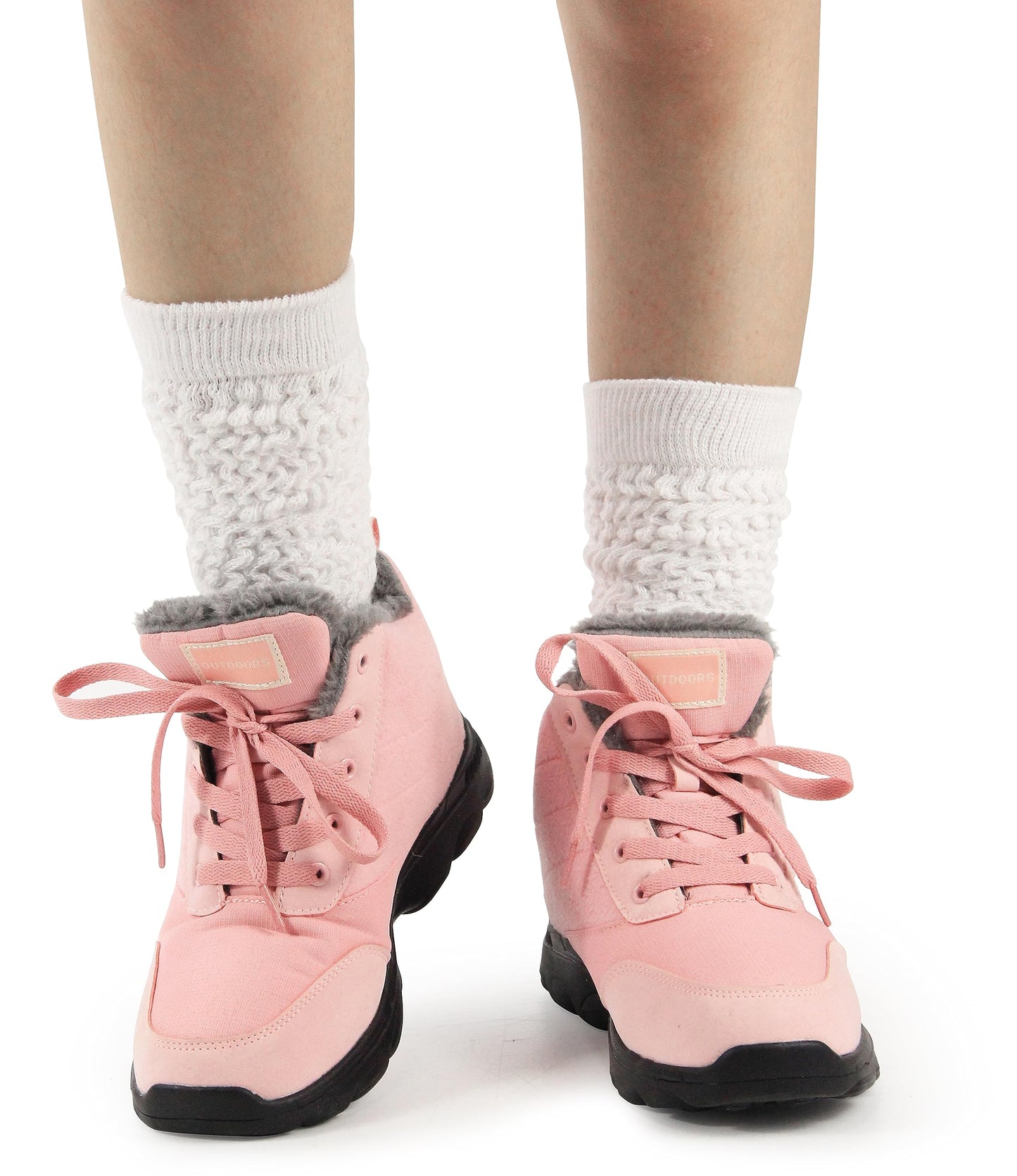 BomKinta Slouch Socks Women Thigh High Boot Socks Soft Scrunch Socks Size 5-11 3 Pair Pack White White White