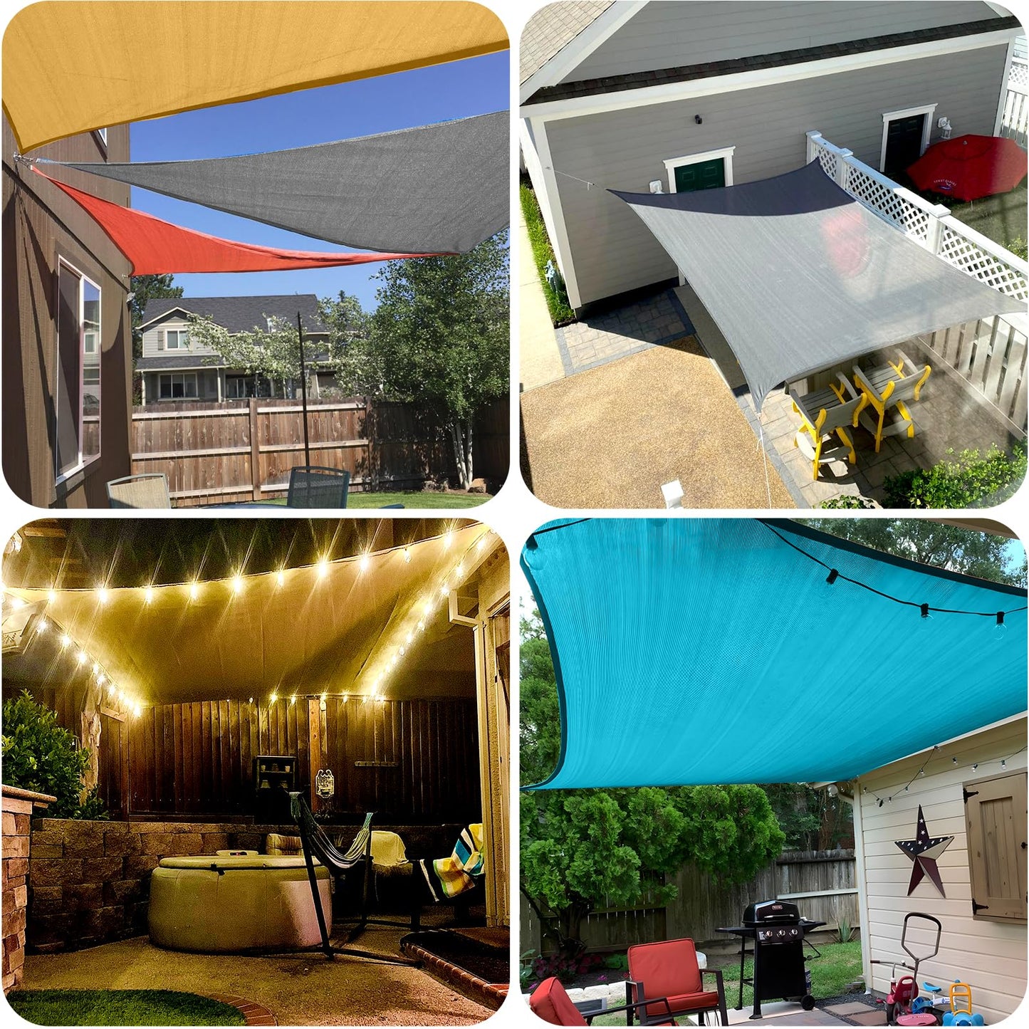 SUNLAX Sun Shade Sail 13' x 13' x 13' Silver Triangle Canopy Sail Shade Cover UV Block Permeable Sunshade Outdoor for Patio Backyard (We Make Custom Size)