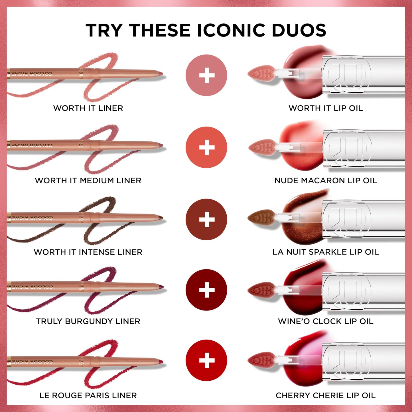 L'Oreal Paris Plump Ambition Hyaluron Lip Oil, 24 HR Lip Gloss with Hyaluronic Acid, Volumizing Formula with Glass-Like Shine, Cherry Cherie 390, 0.16 Fl Oz