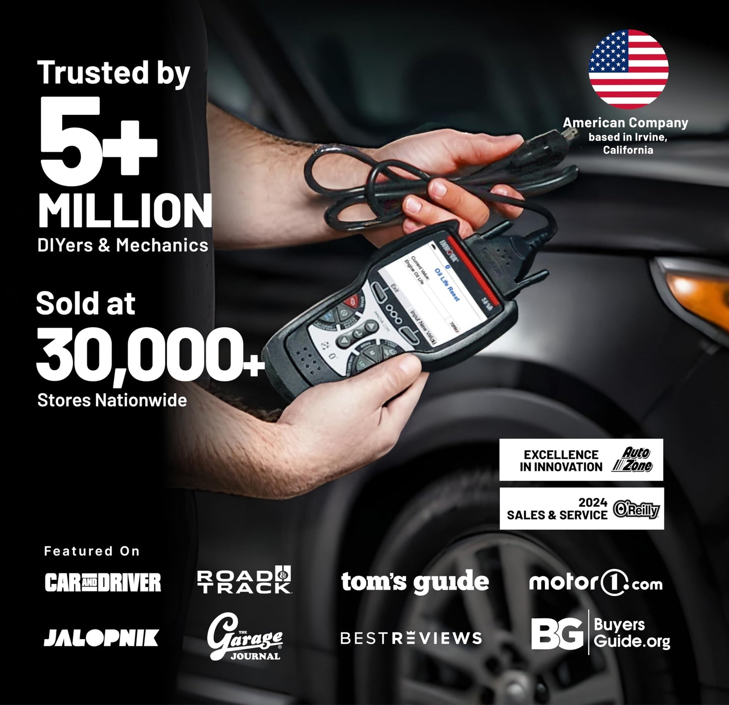 Innova 5610 OBD2 Bidirectional Scan Tool - Understand Your Vehicle, Pinpoint What's Wrong, and Complete Your Repairs with Less Headache, Updates Included, US-Based Technical Support