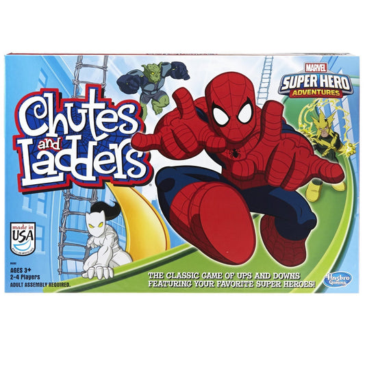 Hasbro Gaming Chutes and Ladders Marvel Spider-Man Edition Board Game | Preschool Games for Boys & Girls | 2-4 Players for Kids | Ages 3+ (Amazon Exclusive)