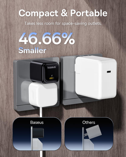 Baseus 45W USB C Charger Block, 2 Pack PPS Fast Charger Type C with USB-C Cable for iPhone 16/15 Series, iPad, Galaxy S24 Ultra and More Series