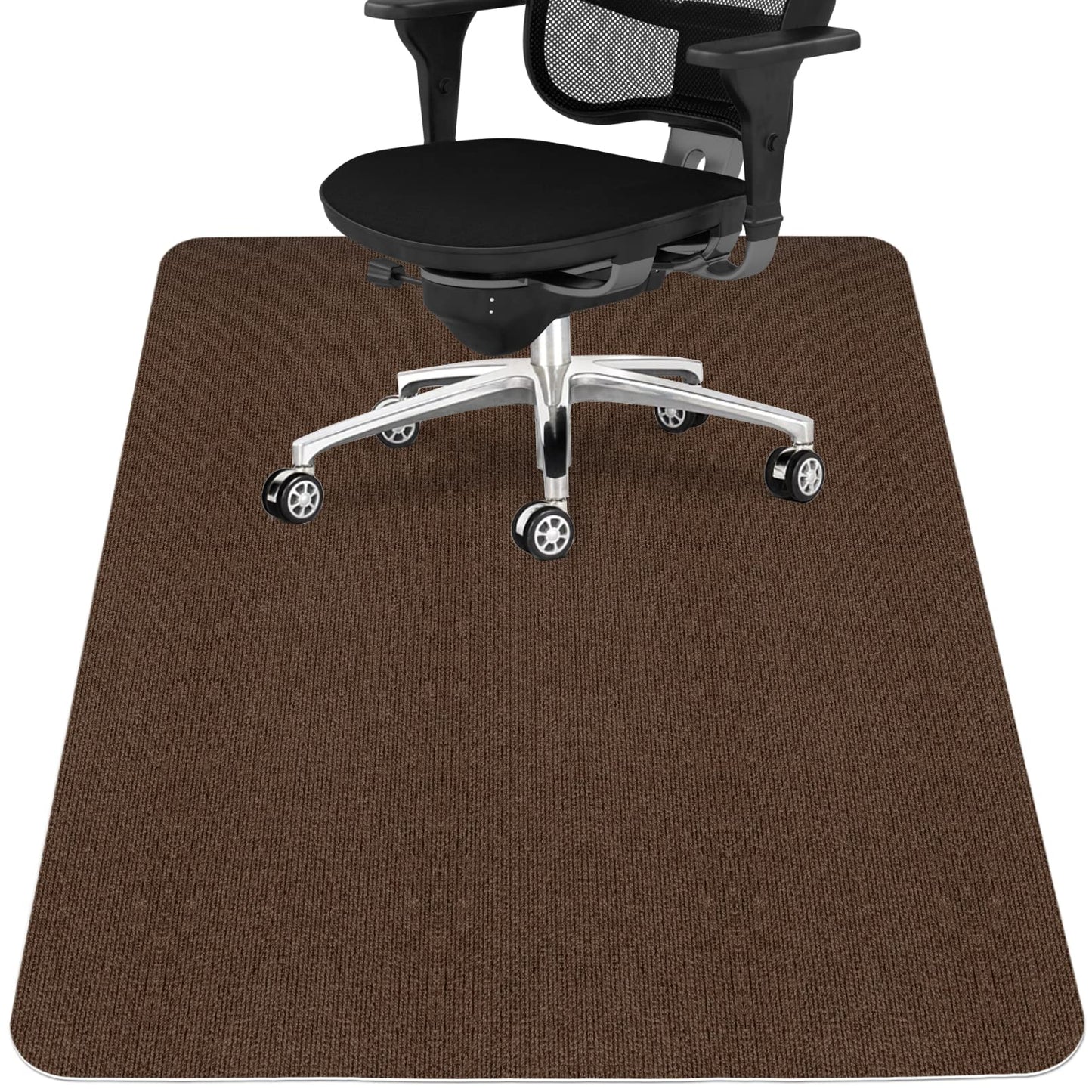 Sycoodeal Office Chair Mat for Hardwood Floor,Office Computer Gaming Chair Mat for Tile Floor,Large Floor Protector Rug,Anti-Slip,Easy to Clean,Coffee(48"x60")