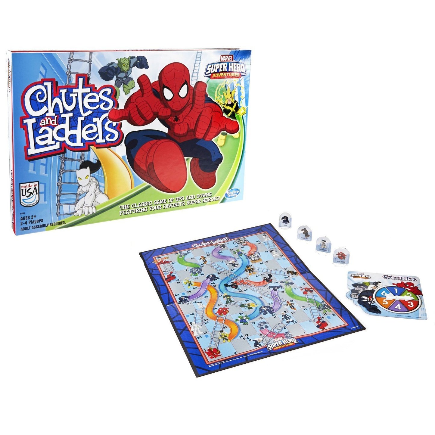 Hasbro Gaming Chutes and Ladders Marvel Spider-Man Edition Board Game | Preschool Games for Boys & Girls | 2-4 Players for Kids | Ages 3+ (Amazon Exclusive)