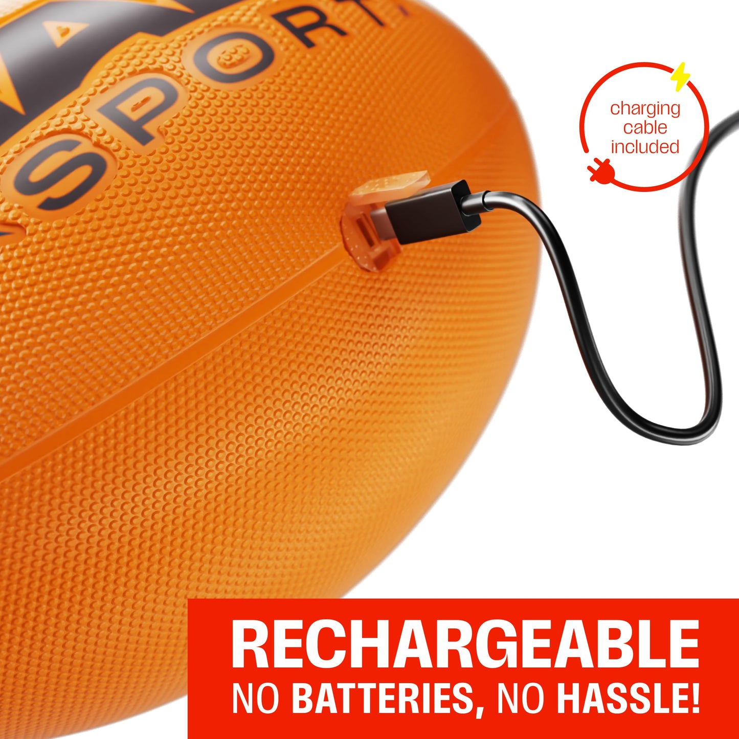 Halo Sport Rechargeable Light Up Football - Glow in The Dark Ball - NO 6 - Outdoor Sports Birthday Gifts for Boys 8-15+ Year Old - Kids Teenage Youth Gift Ideas - Boy Toys Stuff Ages 8 to 15