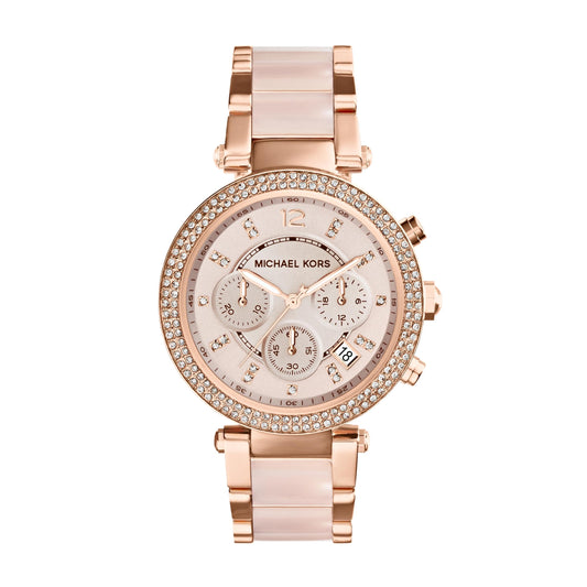 Michael Kors Parker Chronograph Rose Gold-Tone Stainless Steel Women's Watch (Model: MK5896)