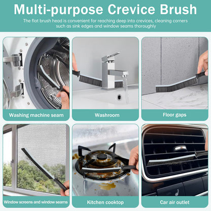 Crevice Cleaning Brush，Hard-Bristled Grout Brush，2024 New Multifunctional Gap Cleaning Brush Tool，Dead Corners Brushes for Bathroom Kitchen Tiles Window Door Slots，3pcs