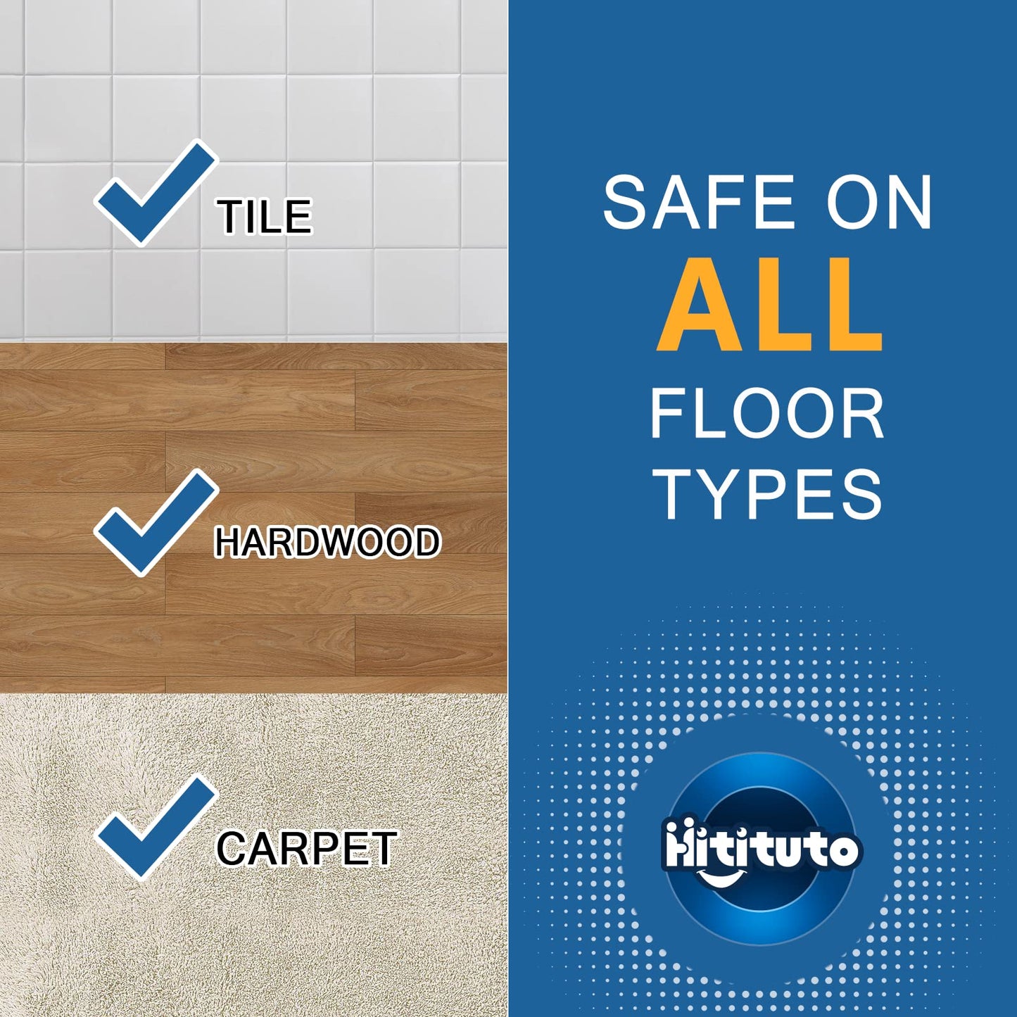 Hitituto Shoe Covers Disposable Non-slip for Indoors -100 Pieces (50 Pairs) Waterproof Premium CPE Booties Shoes Protectors Coverings, fits up to size 11 US Men and 13 US Women, Blue, Large