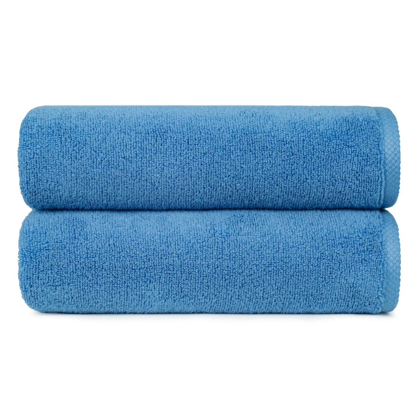 Amazon Basics 2-Piece Quick-Dry Oversize Bath Towel, 100% Cotton, 54" x 30", Lake Blue