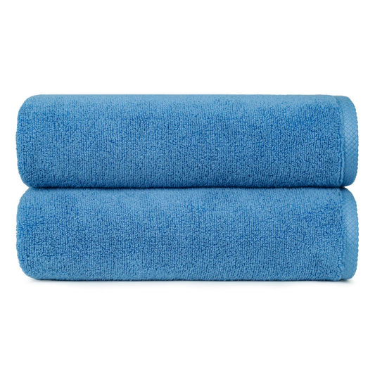 Amazon Basics 2-Piece Quick-Dry Oversize Bath Towel, 100% Cotton, 54" x 30", Lake Blue