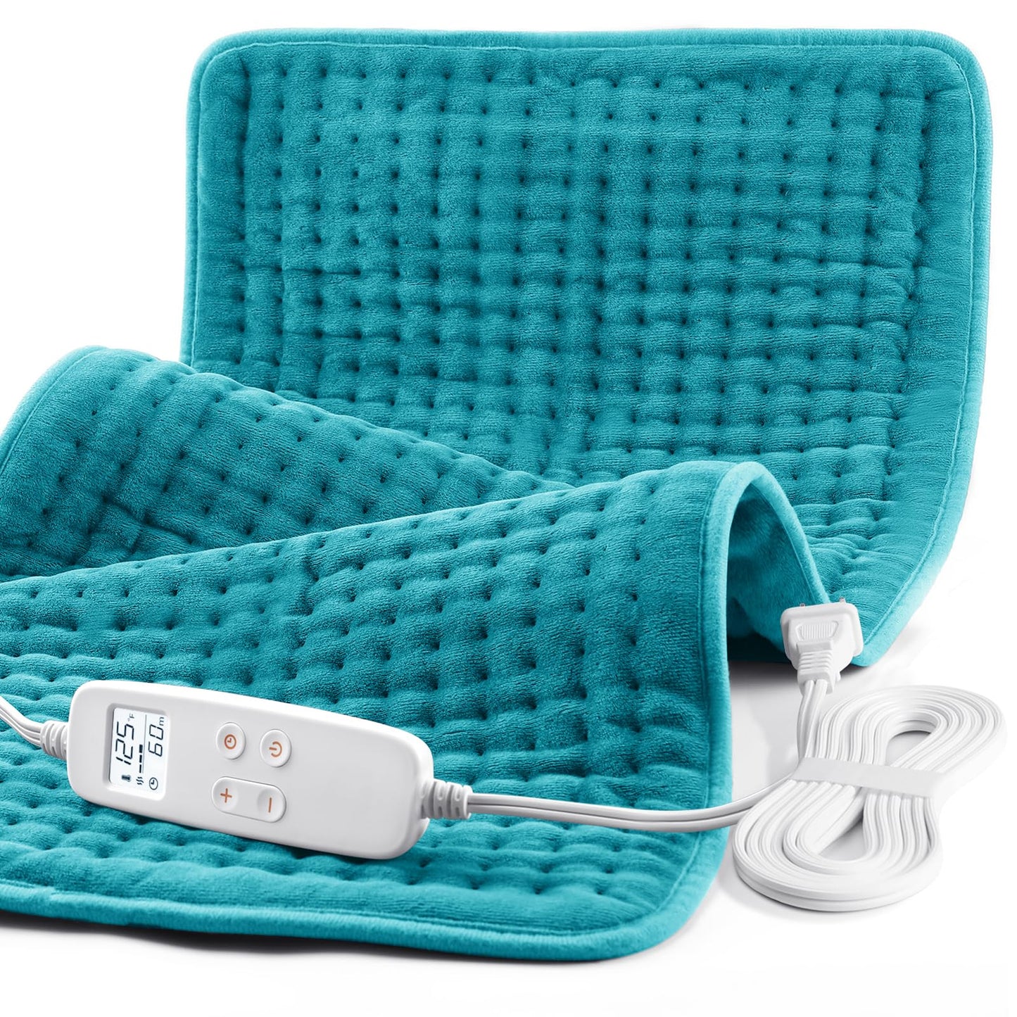 Heating Pad for Back Pain and Cramp Relief, Extra Large 17" x 33" Size Electric Heating Pad for Shoulder Neck Pain with 6 Temperature Level and 6 Timer Settings Auto Shut Off