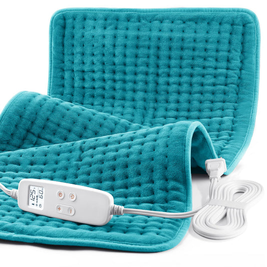 Heating Pad for Back Pain and Cramp Relief, Extra Large 17" x 33" Size Electric Heating Pad for Shoulder Neck Pain with 6 Temperature Level and 6 Timer Settings Auto Shut Off