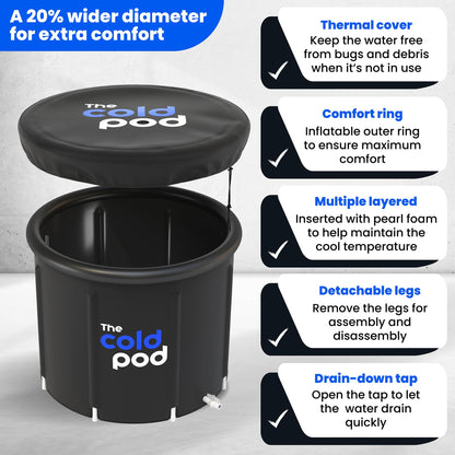 The Cold Pod Ice Bath Tub for Athletes XL: Cold Plunge Tub Outdoor with Cover,116 Gallons Capacity Portable Ice Bath Plunge Pool by The Cold Pod,Easy Install