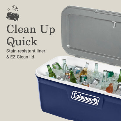 Coleman Classic Series Insulated Portable Cooler, Leak-Resistant Outdoor Hard Cooler Keeps Ice up to 5 Days, 52/70/120/150 Quart