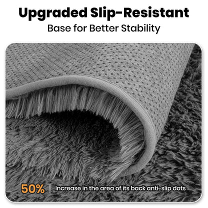 Zentavio Area Rugs for Living Room Grey Rugs for Bedroom Large 5x8 Carpet Fluffy Furry Soft Shag Aesthetic Plush High Pile Gray Throw Rug for Nursery Kids Room Dorm
