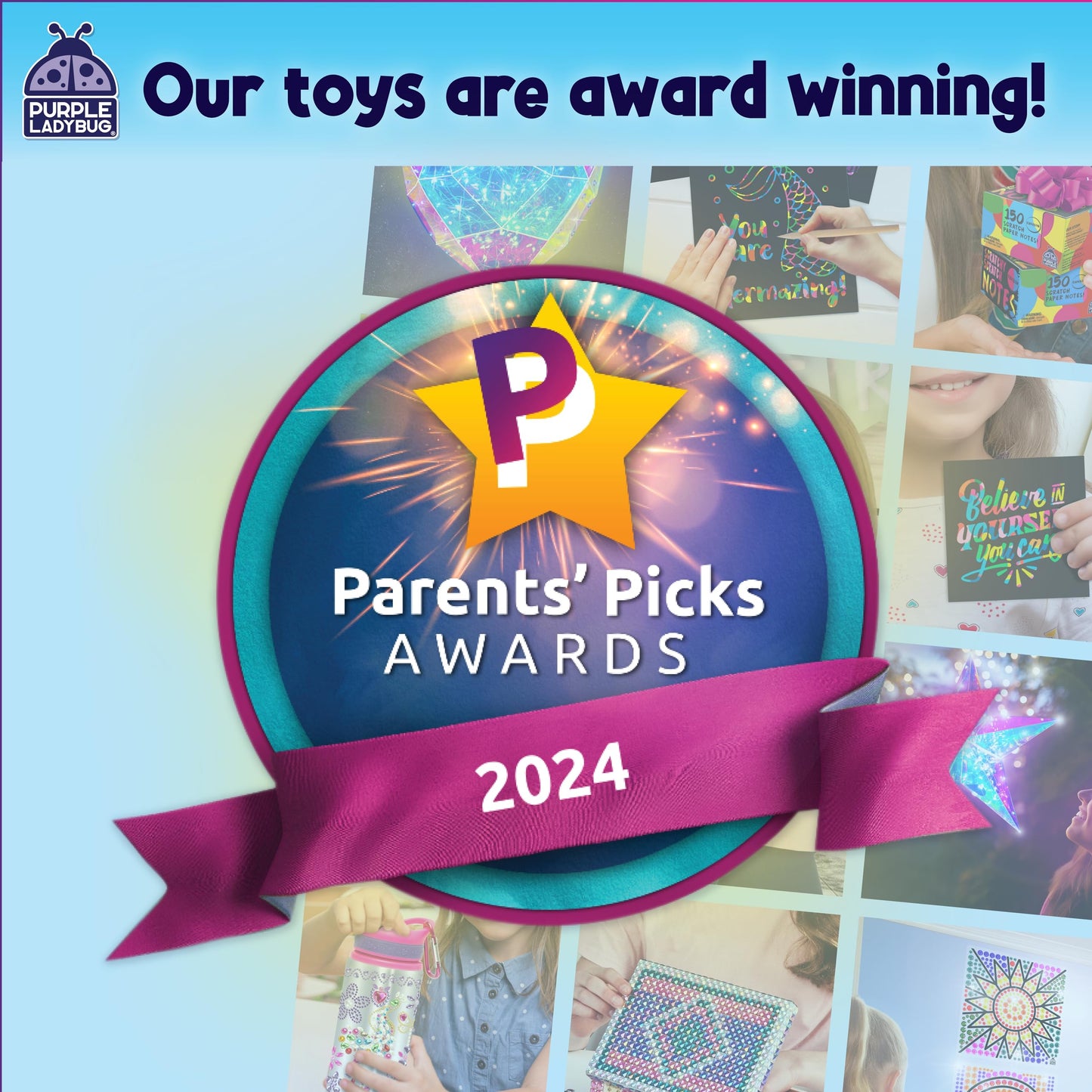 PURPLE LADYBUG Bendable Wax Craft Sticks for Kids - Christmas Stocking Stuffers, Camping Essentials, Road Trip Activities, Travel Toys for Toddlers in Car, Airplane & Restaurant - 15 Colors, 300 Pcs