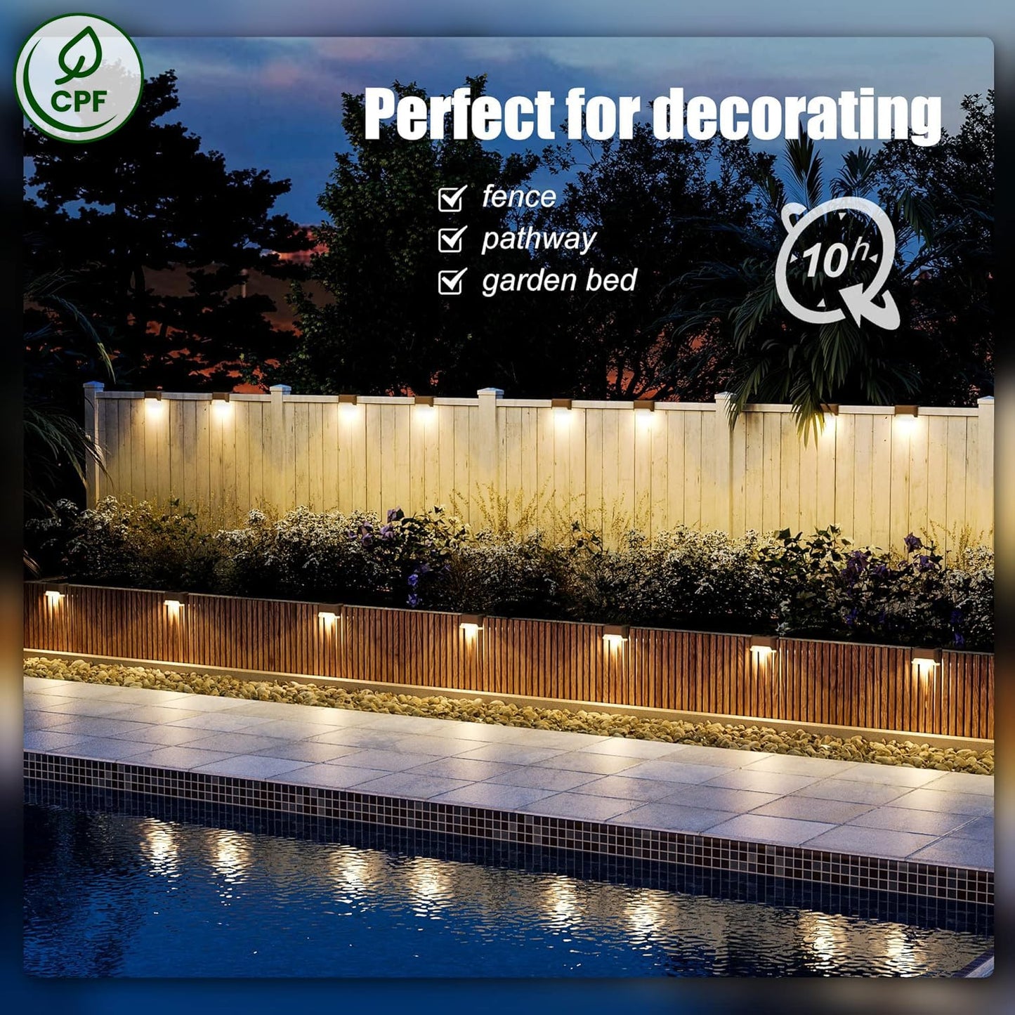 SOLPEX Solar Deck Lights Outdoor 16 Pack, Solar Step Lights Waterproof Led Solar lights for Outdoor Stairs, Step , Fence, Yard, Patio, and Pathway(Warm White)