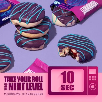 Legendary Foods 20g Protein Wild Berry Sweet Roll - Premium High Protien Bars, Low Carb Meal Replacement Snack, Low Glycemic Index, Gluten Free Snacks - Zero Sugar, Keto and Diabetic Friendly 10-Pack