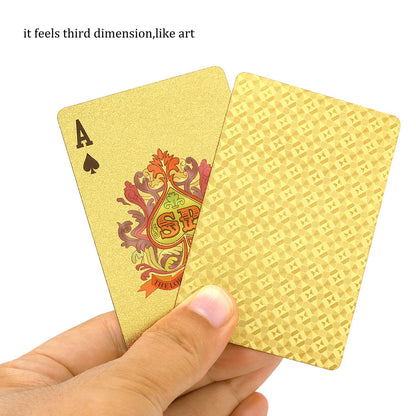 EAY Gold Waterproof Playing Cards - Poker Deck for Parties and Games