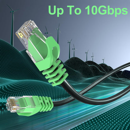 LEKVKM Cat 6 Ethernet Cable 200 ft High Speed 23AWG RJ45 Internet Cable for Outdoor & Indoor Support CAT6 Network Solid Black Computer LAN for PC，200Feet