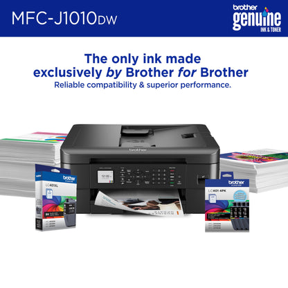 Brother MFC-J1010DW Wireless Color Inkjet All-in-One Printer, Duplex Printing, Mobile & Cloud Print, Compact Design, 1.8" Color Display, Works with Alexa