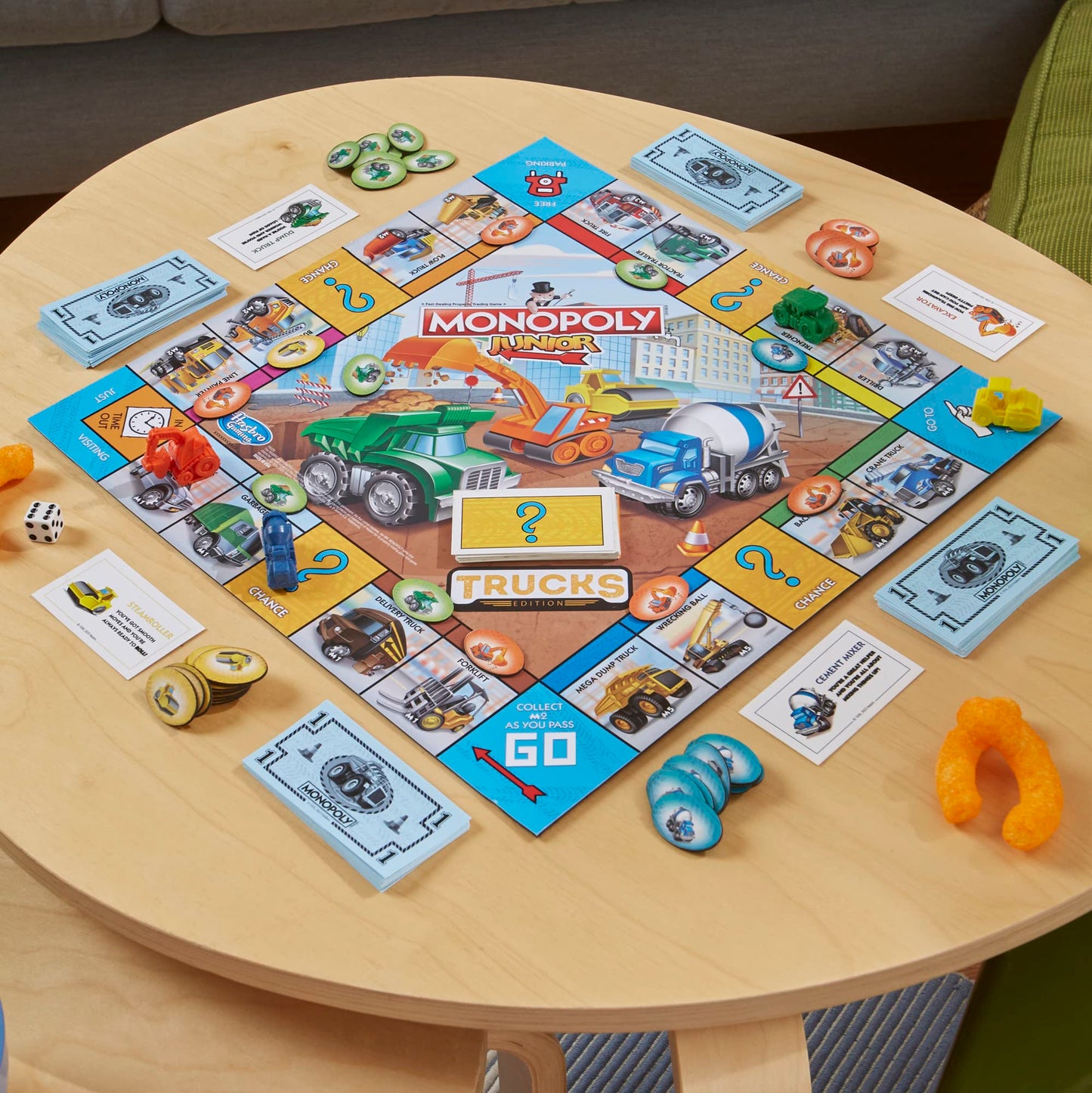 Hasbro Gaming Monopoly Junior Trucks Edition Board Game for Kids Ages 5+, 2-4 Player Kids Games