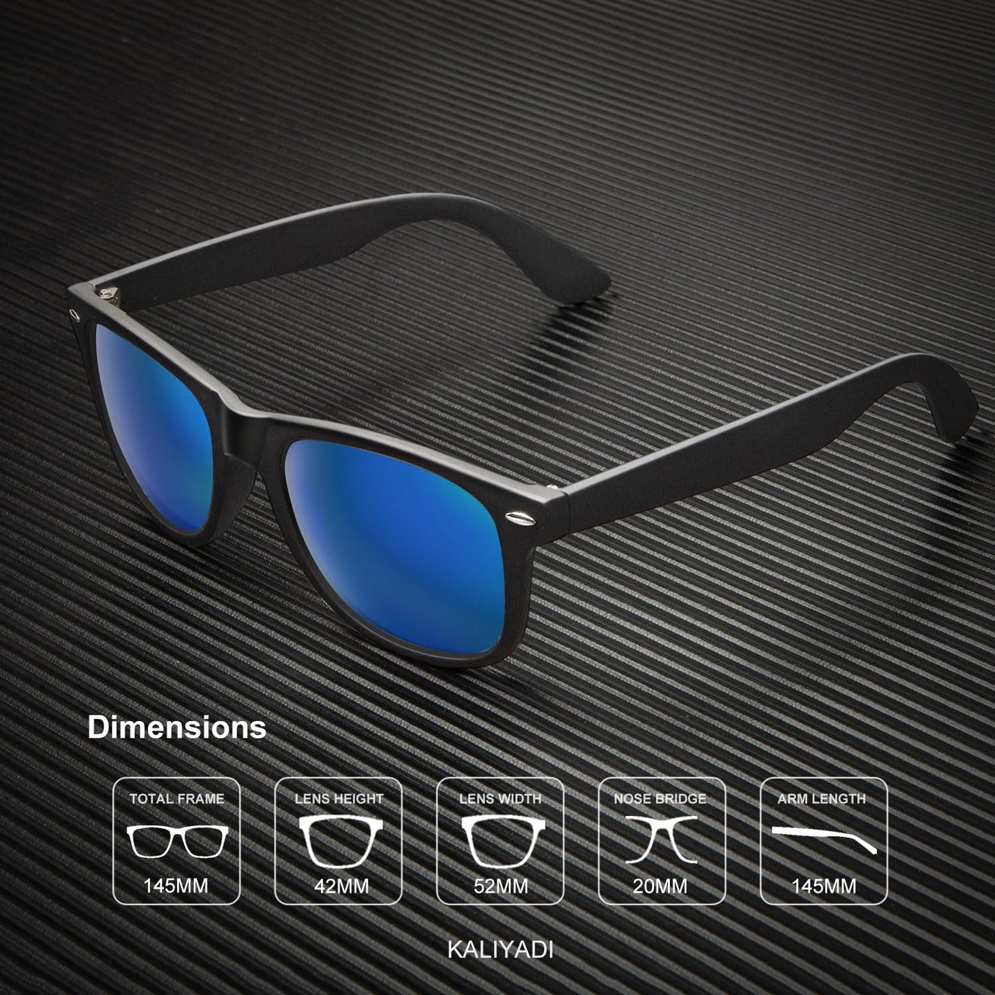 KALIYADI Polarized Sunglasses for Men and Women Matte Finish Sun glasses Color Mirror Lens UV Blocking (3 Pack)